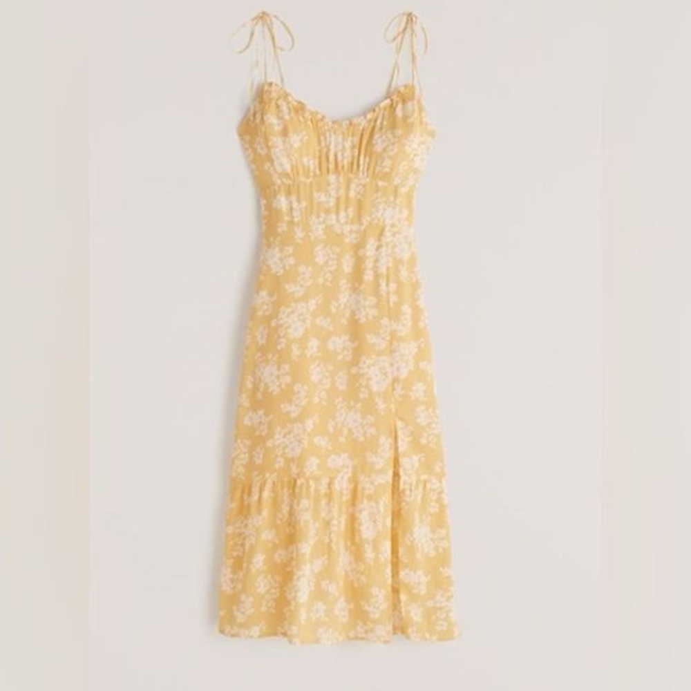 Abercrombie & Fitch Yellow Floral Midi Dress